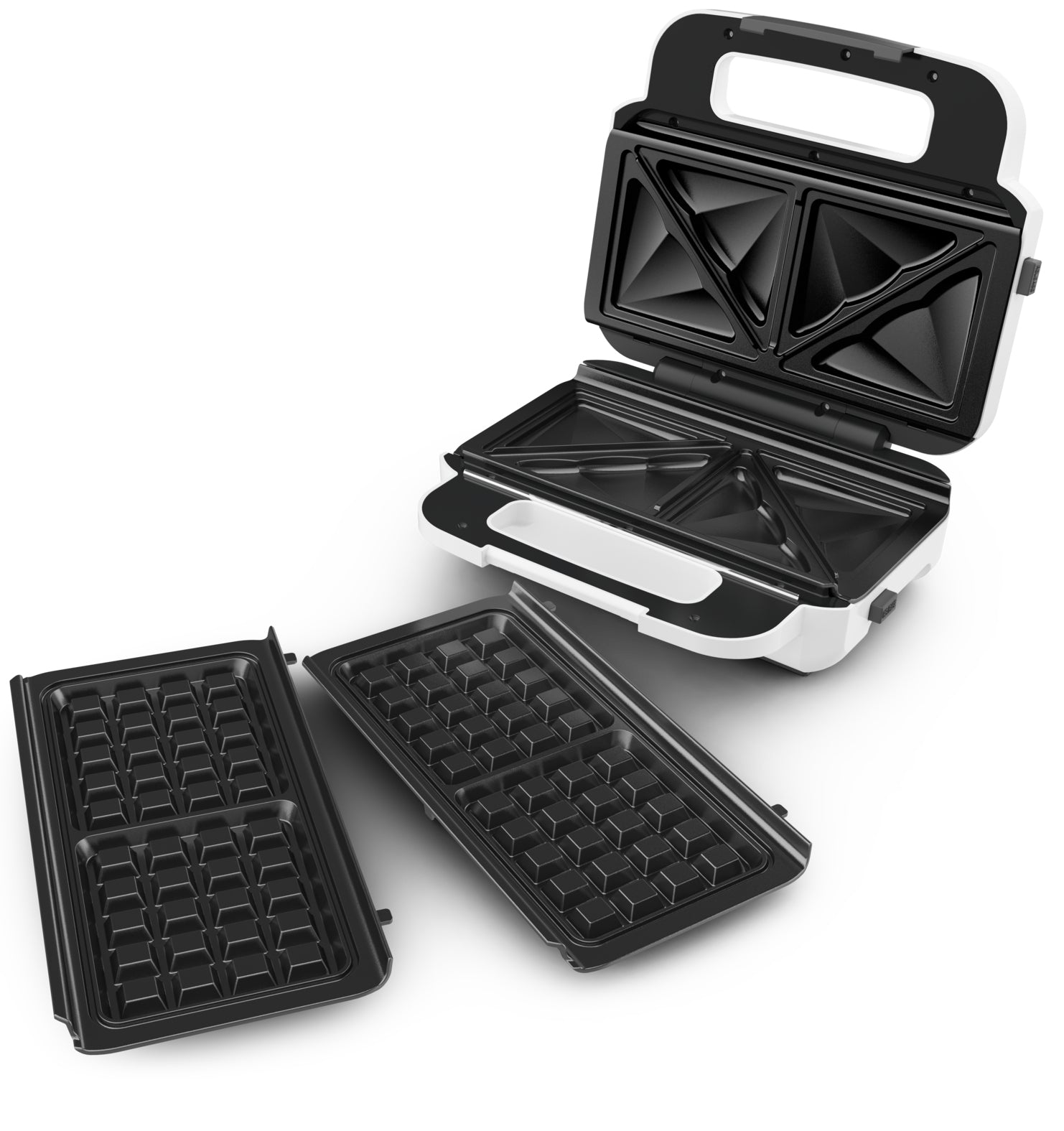 Tefal Snack XL SW7011 gaufrier et appareil à croque-monsieur 850 W Blanc, Acier inoxydable