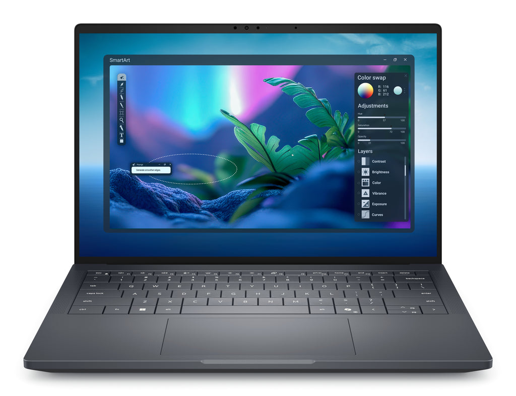 DELL Pro Max 14 Premium MA14250 Intel Core Ultra 7 265H Ordinateur portable 35,6 cm (14") Full HD+ 32 Go LPDDR5x-SDRAM 1 To SSD NVIDIA RTX PRO 2000 Blackwell Wi-Fi 7 (802.11be) Windows 11 Pro Nordique Noir