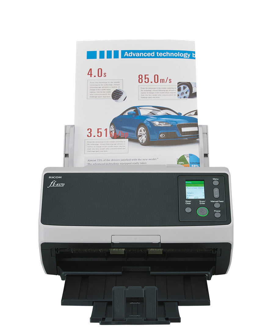 Ricoh fi-8170 Scanner avec Chargeur Automatique de Documents (ADF) et Manuel, 600 x 600 DPI, A4, Noir et Gris