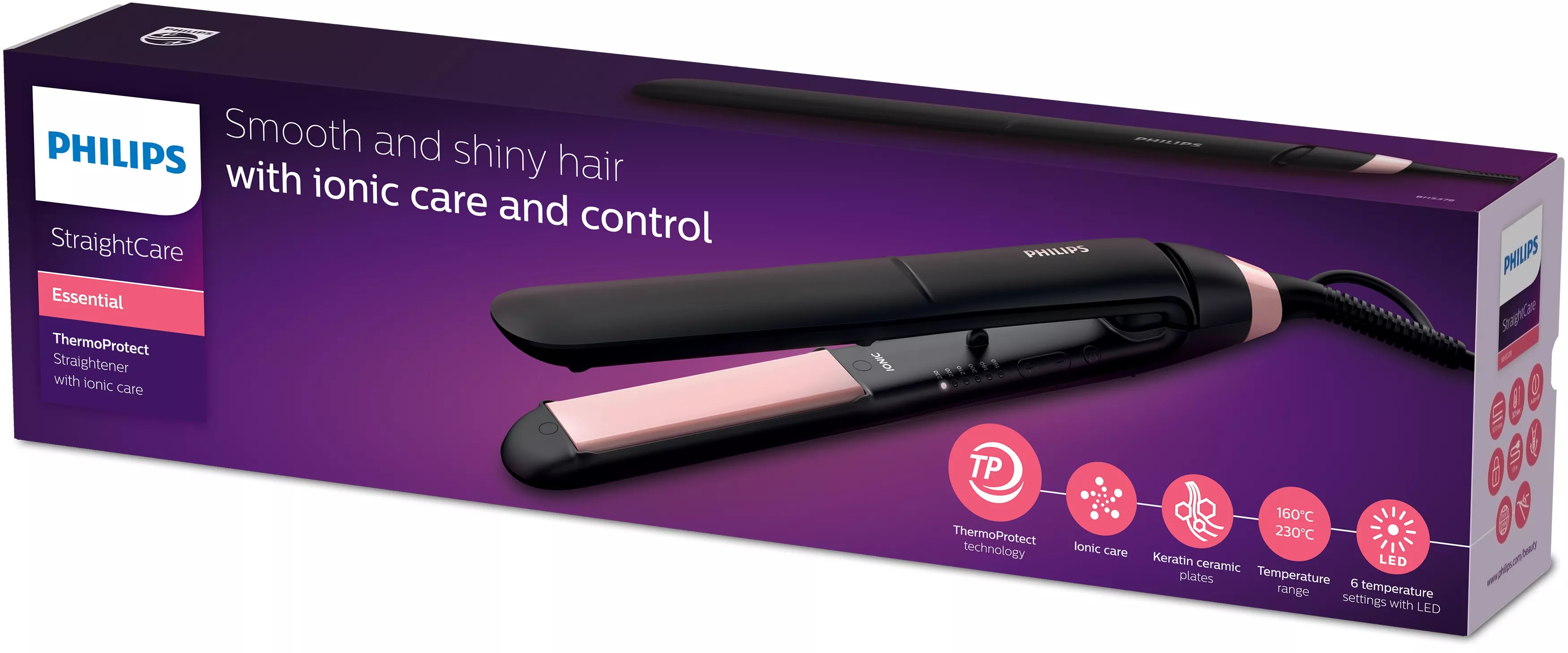 Philips Essential StraightCare BHS378/00 Lisseur ThermoProtect