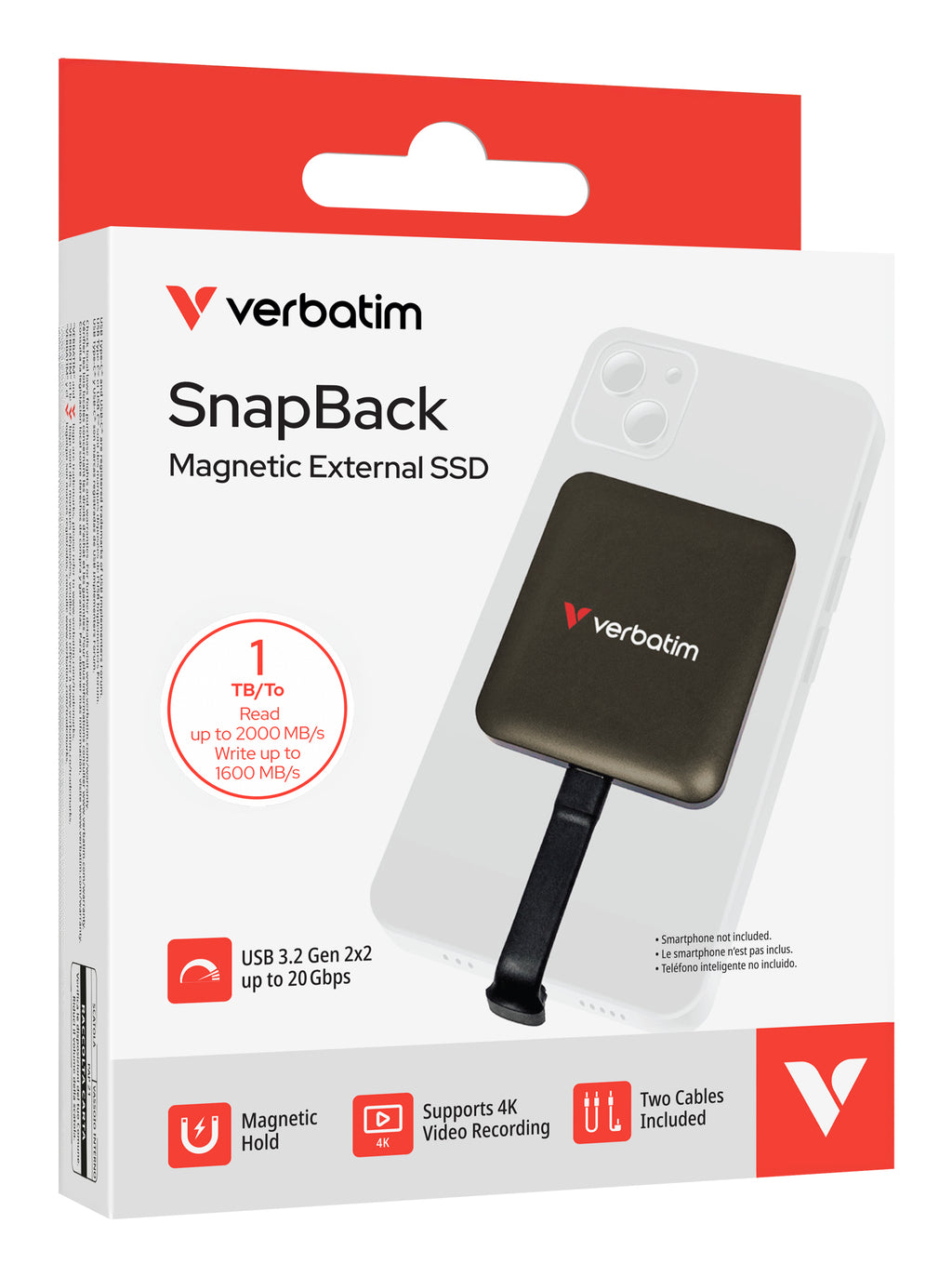 Verbatim SnapBack SSD 1 To USB Type-C USB 3.2 Gen 2x2 Noir