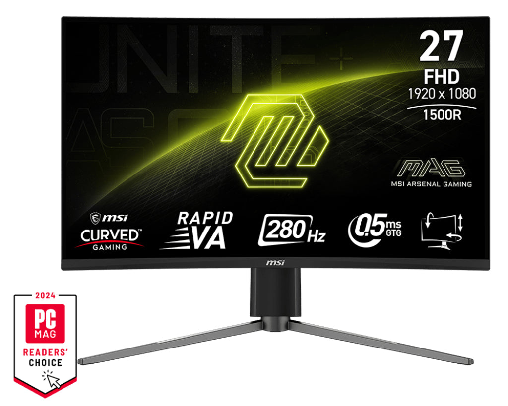 MSI MAG 276CPXF écran plat de PC 68,6 cm (27") 1920 x 1080 pixels Full HD LCD Noir