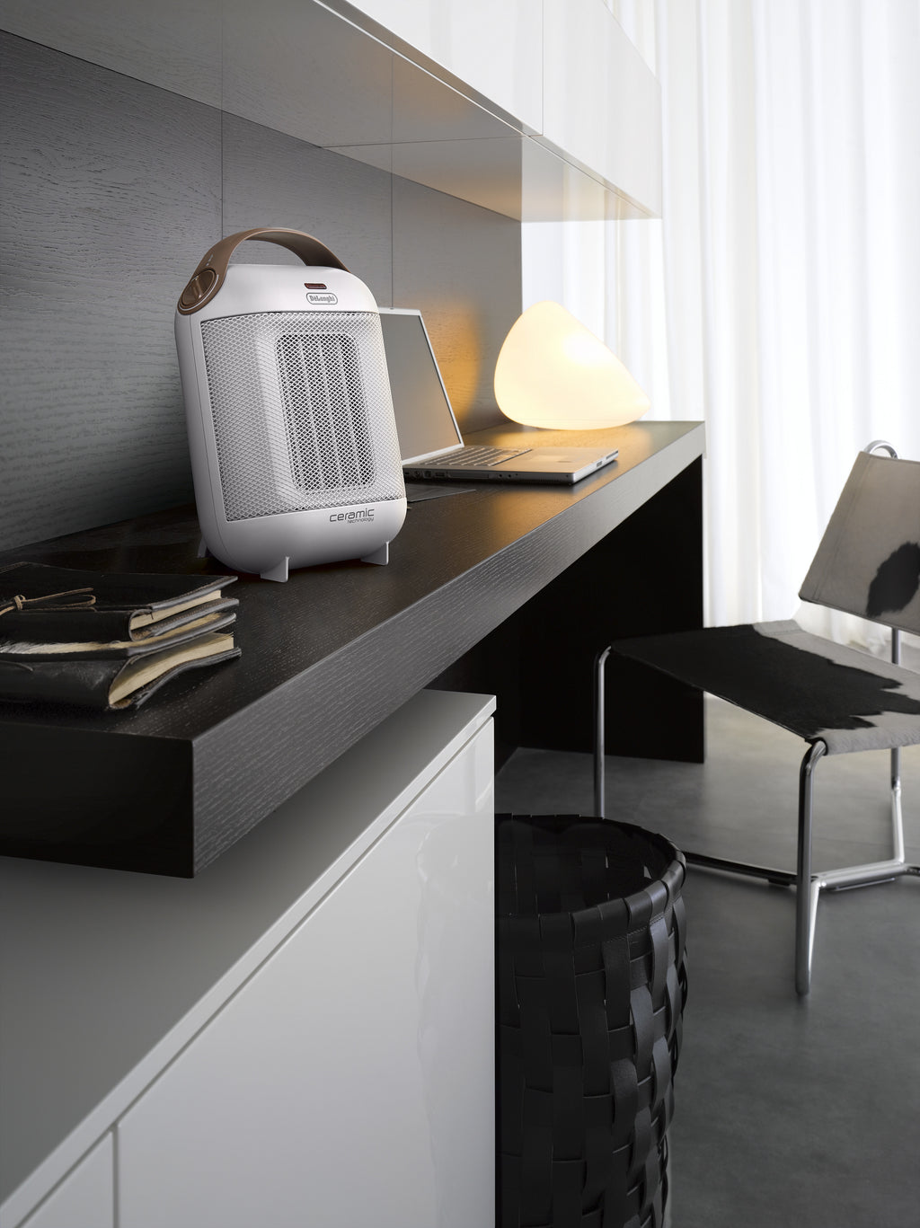De’Longhi Capsule HFX30C18.IW Intérieure Marron, Blanc 1800 W Chauffage de ventilateur électrique - vue 3