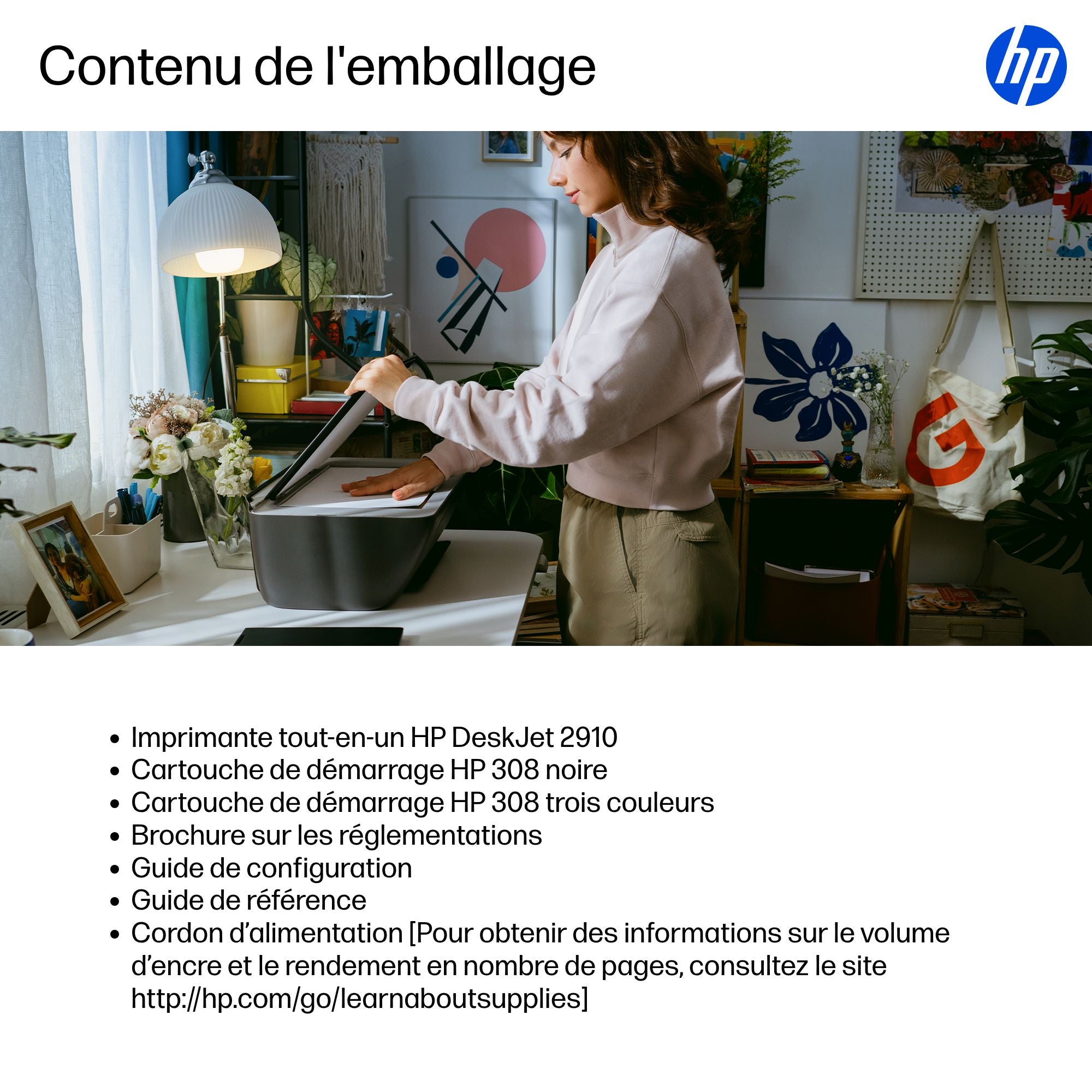 HP DeskJet 2910 Sans fil All-in-One Couleur Imprimante, Instant Ink