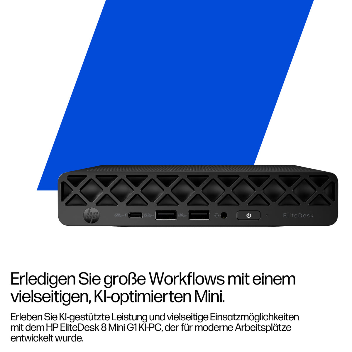 HP EliteDesk 8 G1i AI Mini PC, Intel Core Ultra 7 265T, 16GB RAM, 512GB SSD, Intel Graphics, Windows 11 Pro