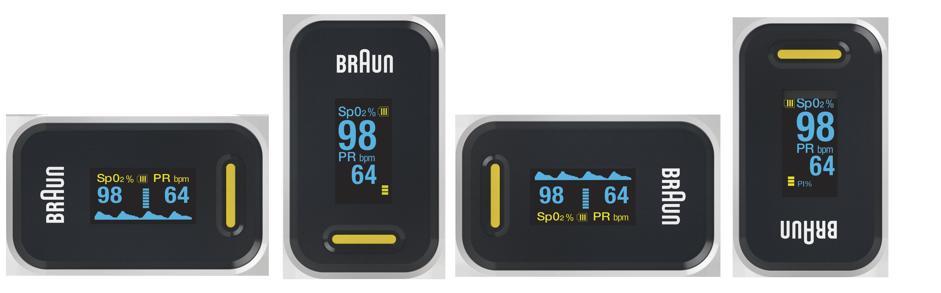 Braun YK-81CEU oxymètre de pouls Noir, Acier inoxydable