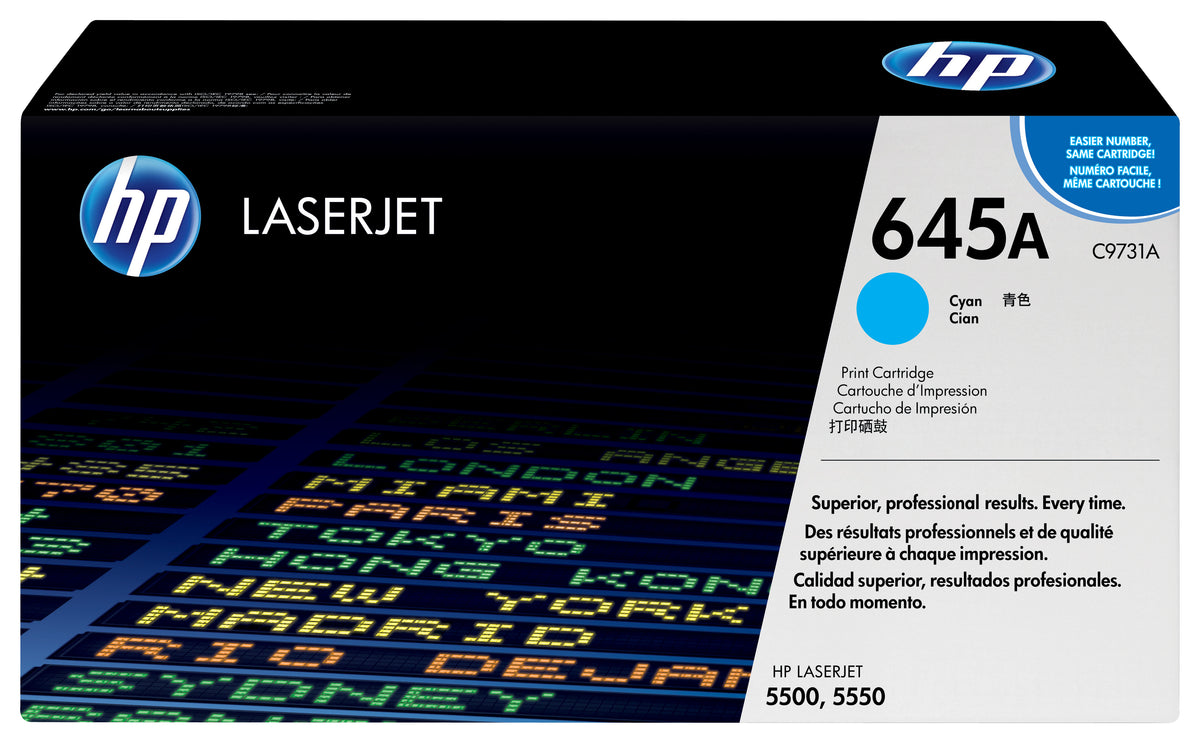 HP 645A toner LaserJet cyan authentique
