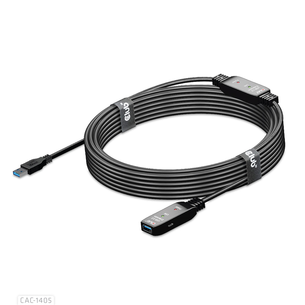 CLUB3D CAC-1405 câble USB USB 3.2 Gen 2 (3.1 Gen 2) 10 m USB A 5 Gbit/s Noir