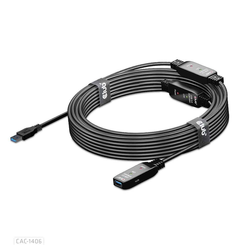 CLUB3D CAC-1406 câble USB USB 3.2 Gen 1 (3.1 Gen 1) 15 m USB A 5 Gbit/s Noir