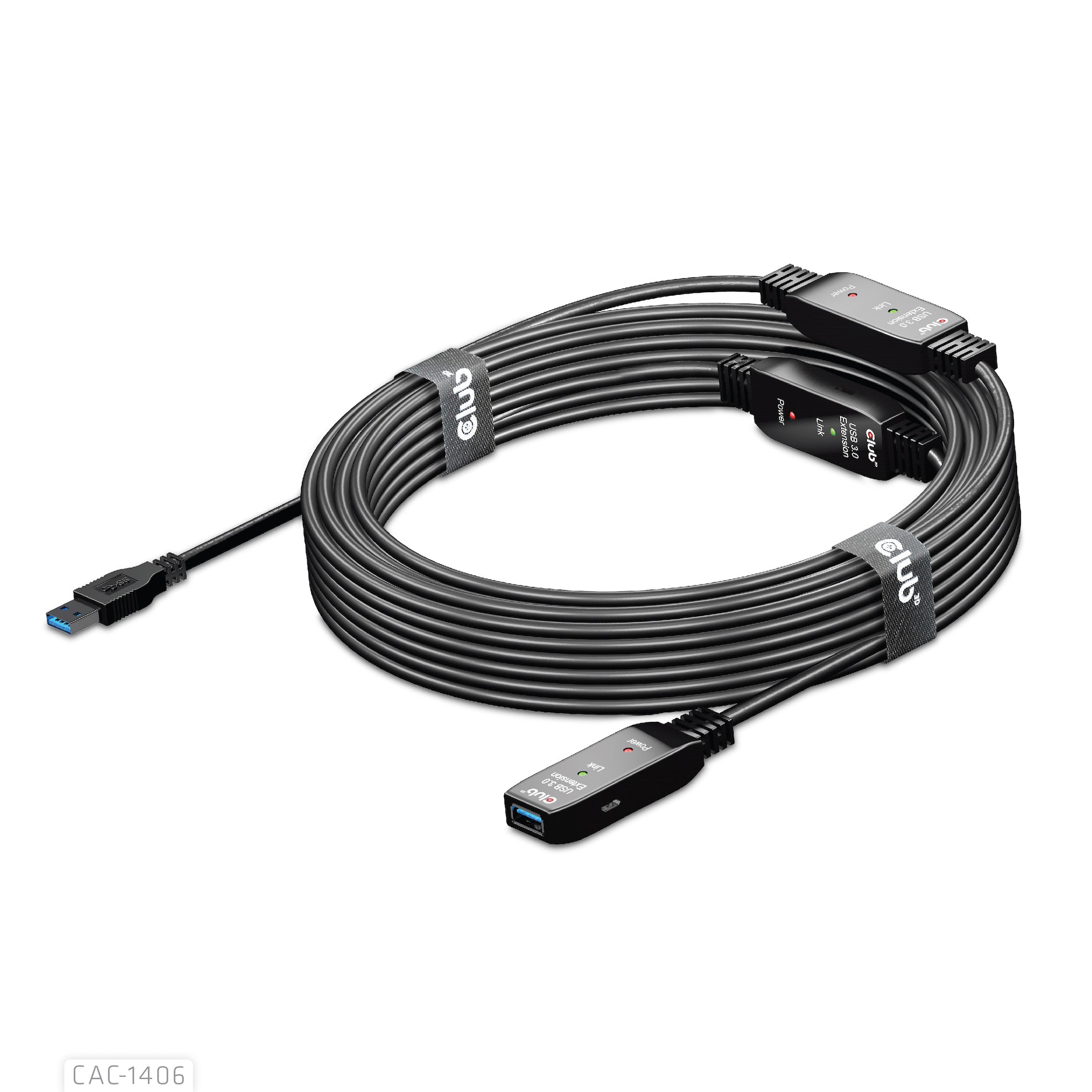 CLUB3D CAC-1406 câble USB USB 3.2 Gen 1 (3.1 Gen 1) 15 m USB A 5 Gbit/s Noir