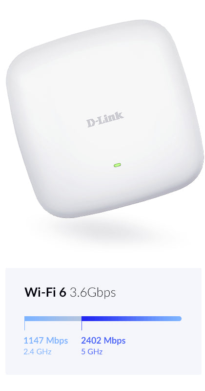 D-Link Nuclias Connect ‑ Point d’accès PoE bibande AX3600 Wi‑Fi 6