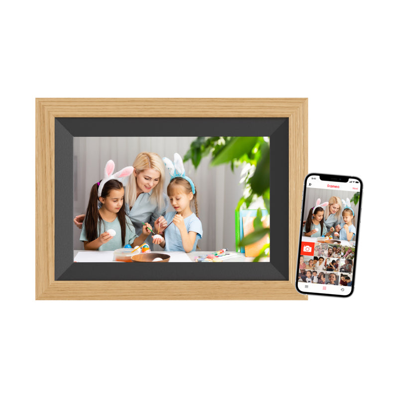 Braun DigiFrame 10B Cadre Photo Numérique 25,6 cm (10.1") Écran Tactile Wifi, Noir et Bois