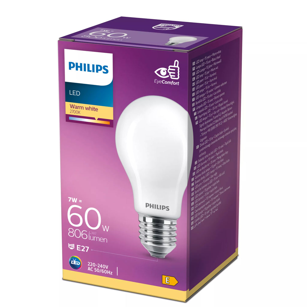 Philips Ampoule dépolie à filament 60W A60 E27