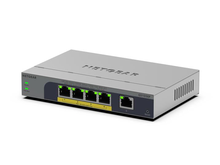 NETGEAR GS105EP Non-géré Gigabit Ethernet (10/100/1000) Connexion Ethernet, supportant l'alimentation via ce port (PoE) Gris - vue 3