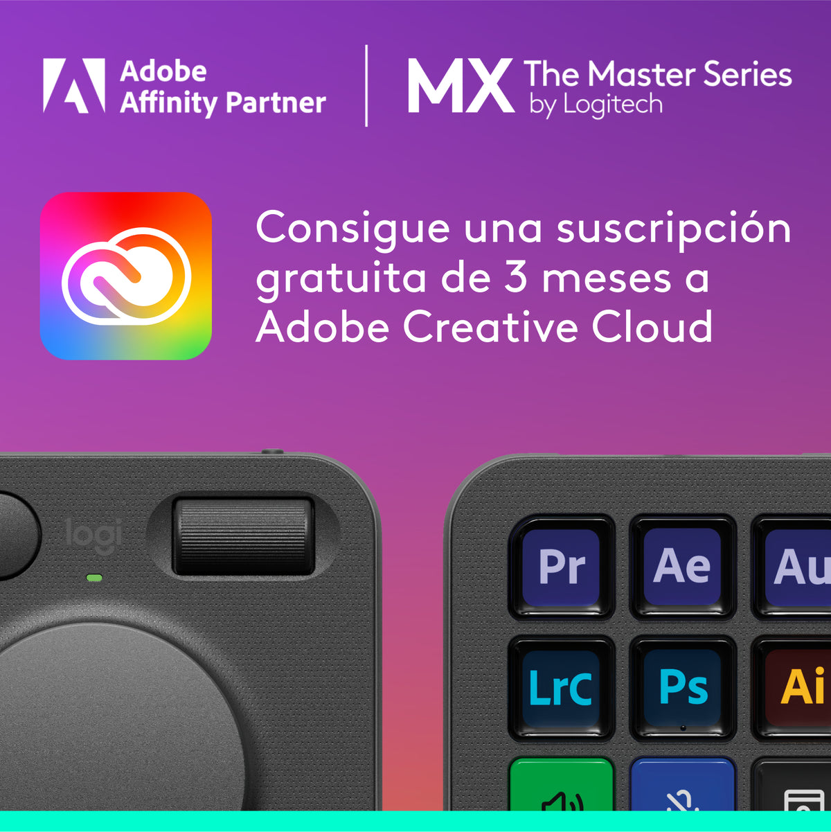 Logitech Master Series MX Creative Console Tastatur og drejeskive sæt RGB Kablet