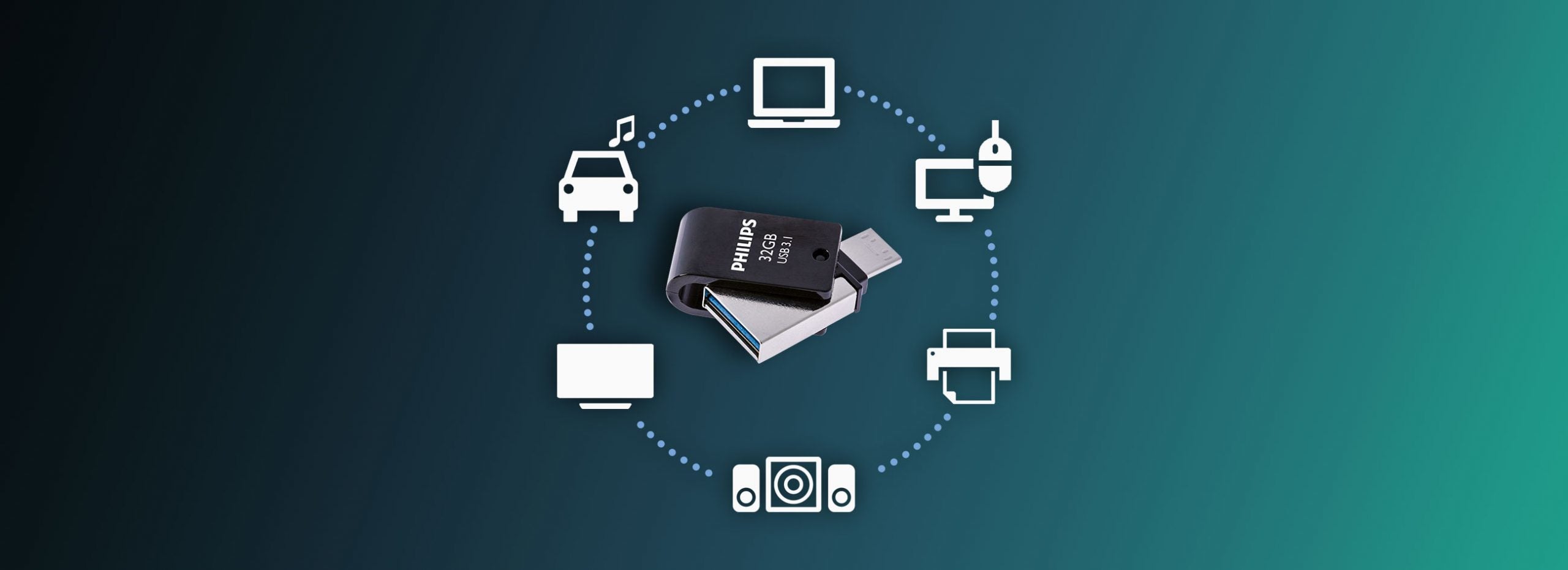 Philips FM32DC152B/00 lecteur USB flash 32 Go USB Type-C 3.2 Gen 1 (3.1 Gen 1) Noir