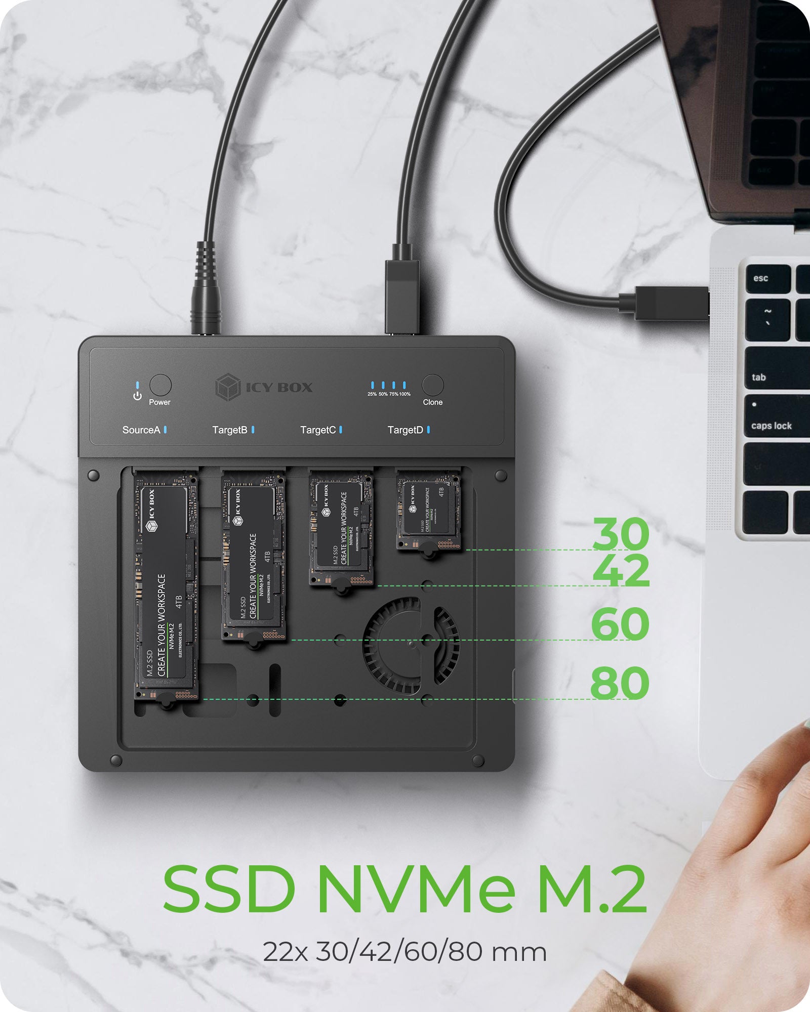 ICY BOX IB-4013MCL-C4 USB 4 Type-C Noir