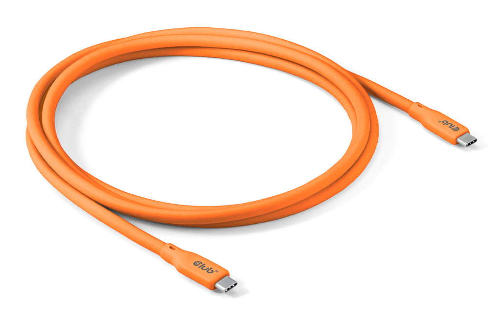 CLUB3D Câble USB4 Gen 2x2 USB-C vers USB-C, 20 Gbit/s, 240W, 2m, Orange
