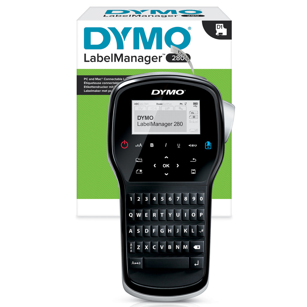 DYMO LabelManager Étiqueteuse Portable Rechargeable 280 | Clavier QWERTZ | Connectivité PC ou Mac