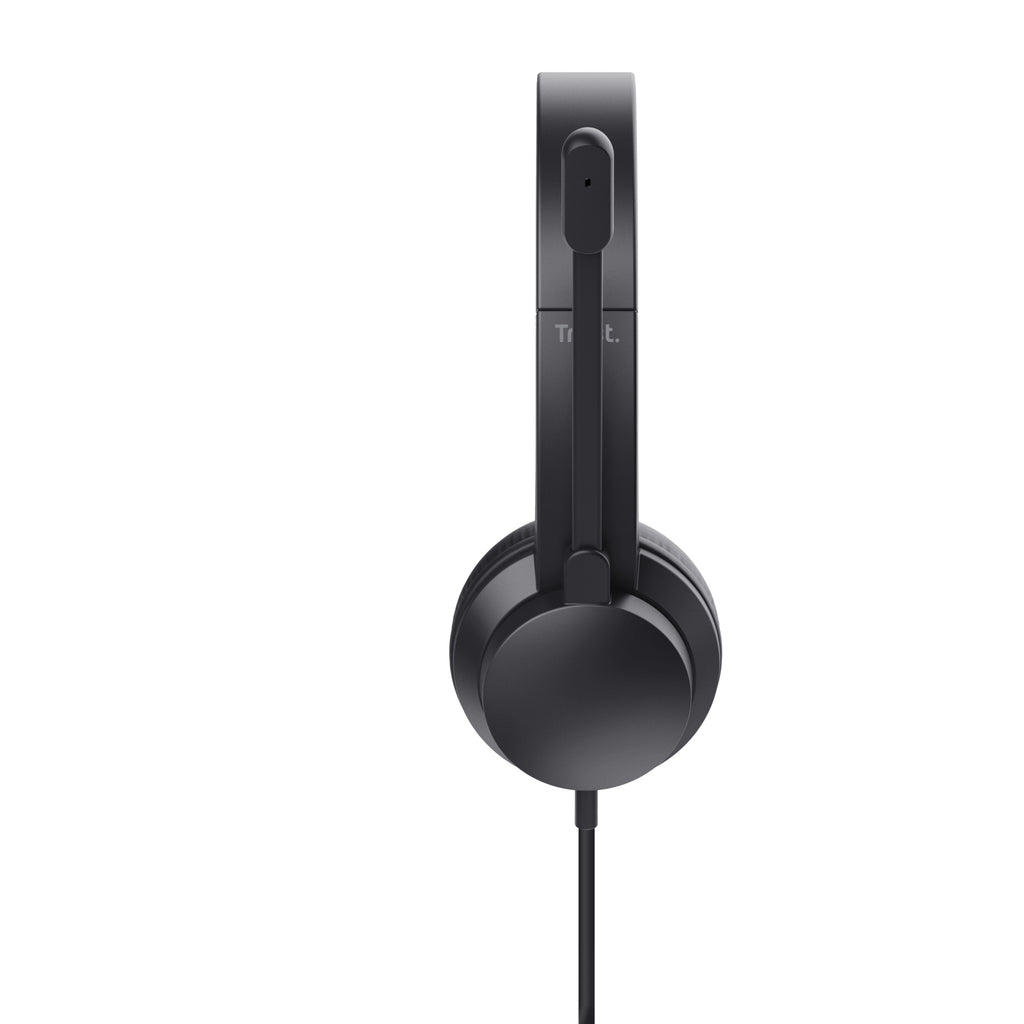 Trust HS-201 Casque USB Type-A avec Micro pour Bureau et Centre d'appels, Noir