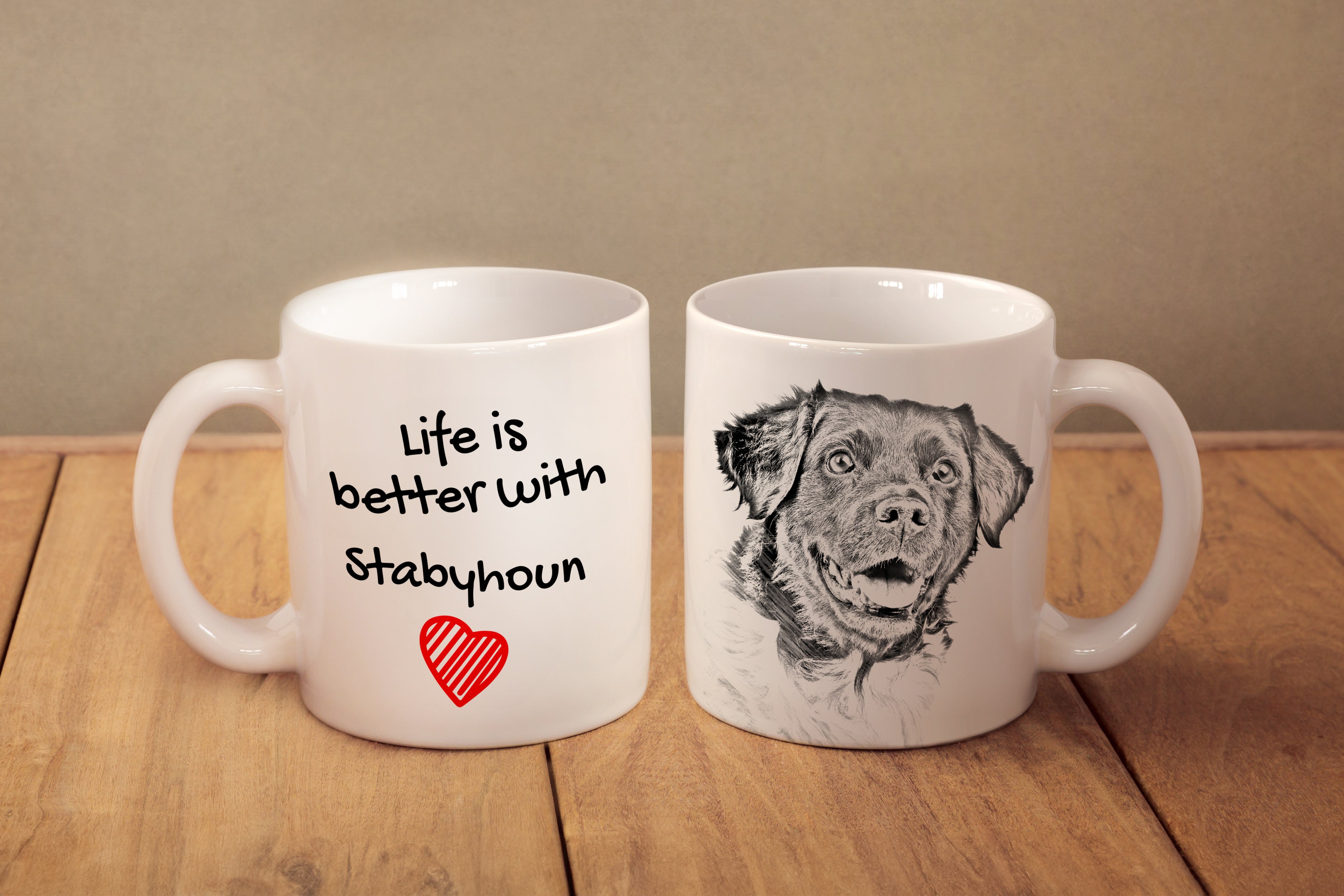 Stabyhoun, Stabijhoun, Fryske Stabij - cup with a dog, cup with a photo, personalized gift from the Art-Dog brand