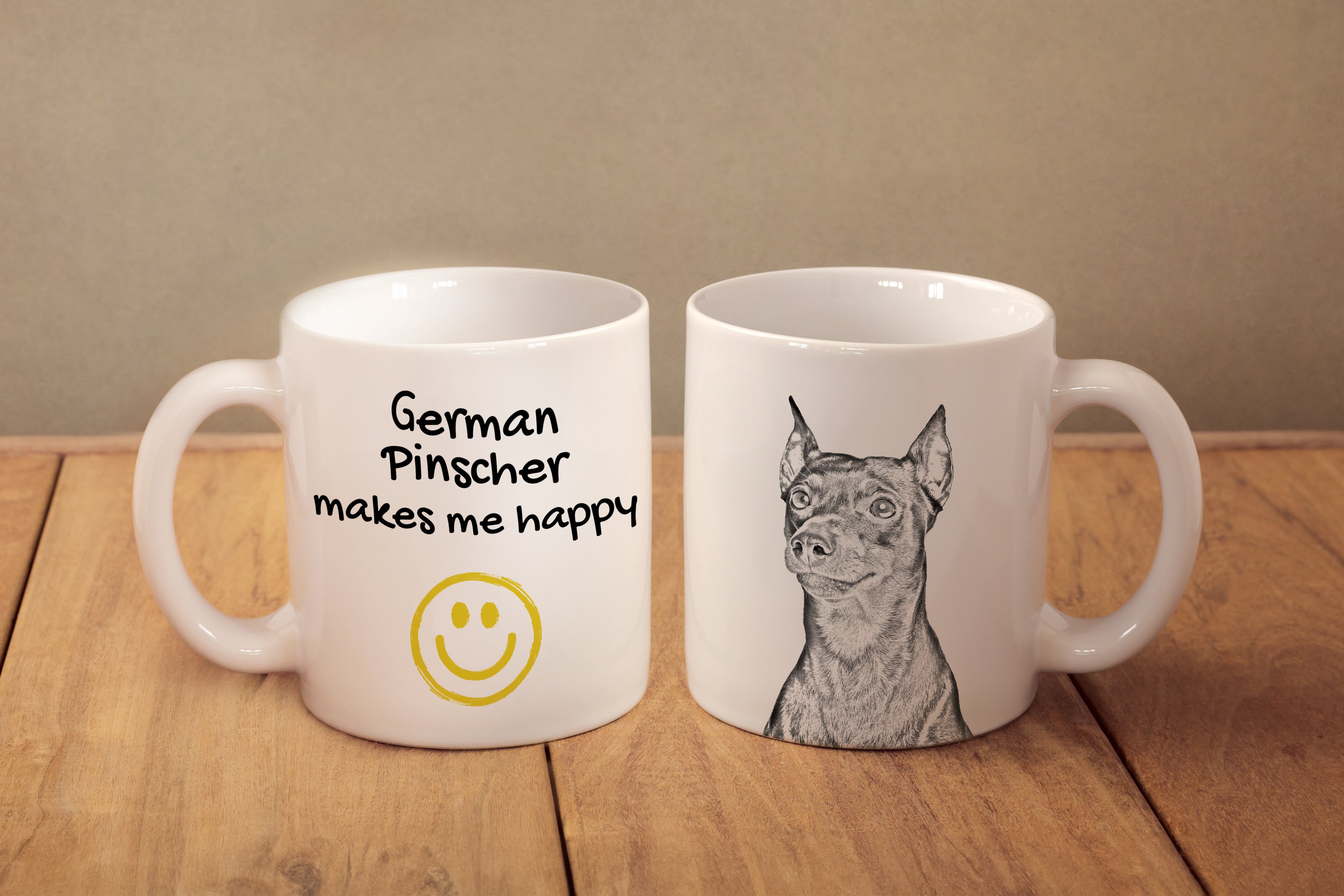 German Pinscher - cup with a dog, cheerful cup for a dog lover, personalized gift from the Art-Dog brand