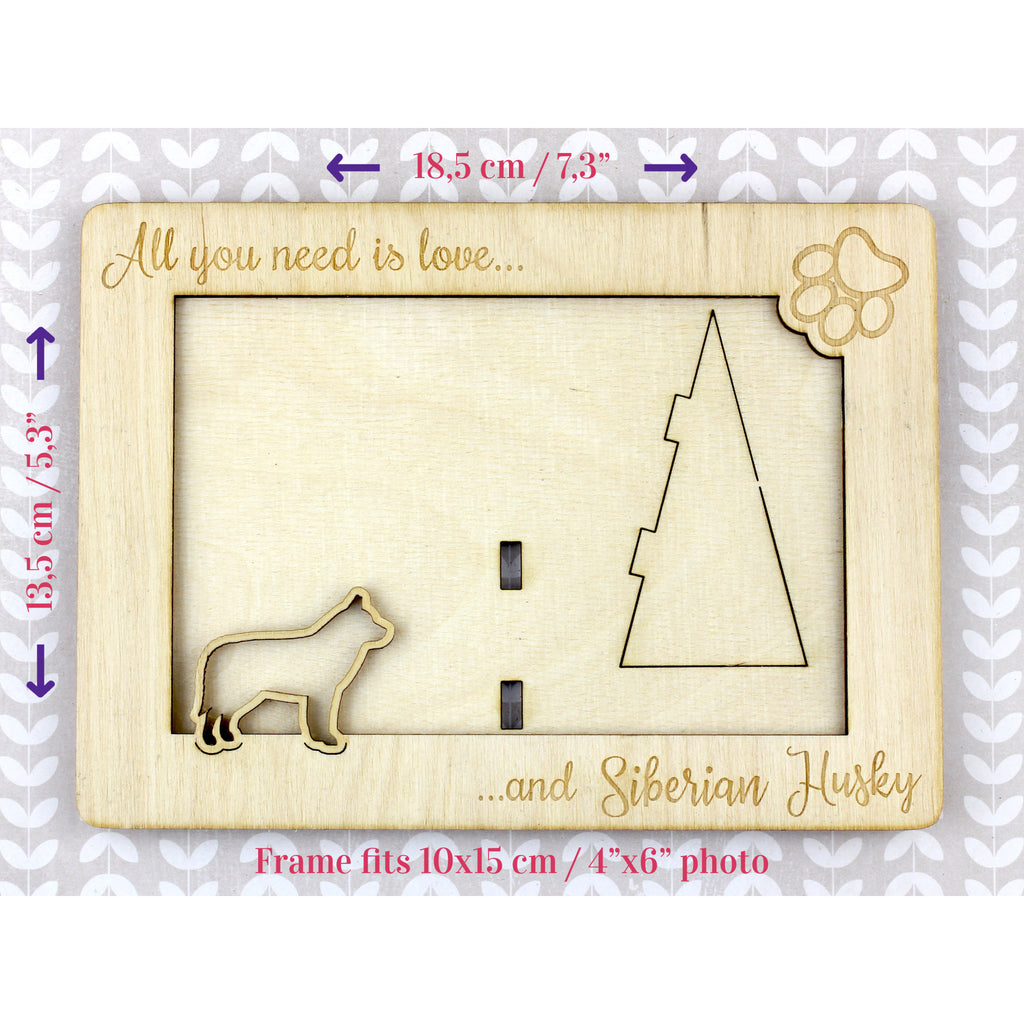 Siberian Husky, Chukcha - Photo frame, engraved wooden frame, a lovely gadget for the dog lover by Art-Dog