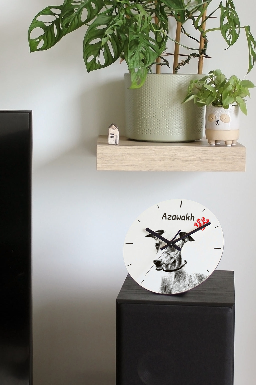 Azawakh, Tuareg Sloughi - wall clock with a dog, shelf clock with a print, personalized home decoration from the Art-Dog brand