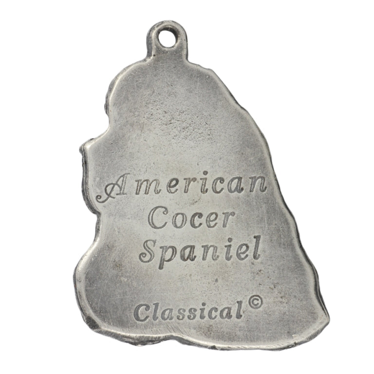 American Cocker Spaniel, Merry Cocker - Dog necklace in gift box, silver-plated locket for dog fan, striking pendant by Art-Dog brand