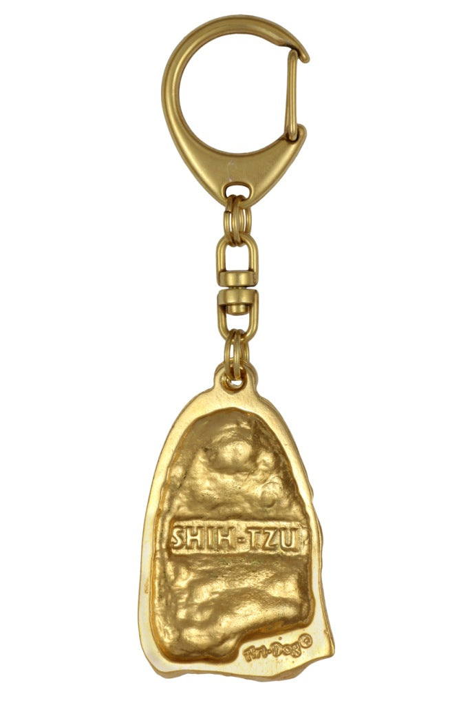 Shih Tzu, Chrysanthemum Dog I - keychain and necklace with a dog in a box, high-quality gold-plated product, Art-Dog brand