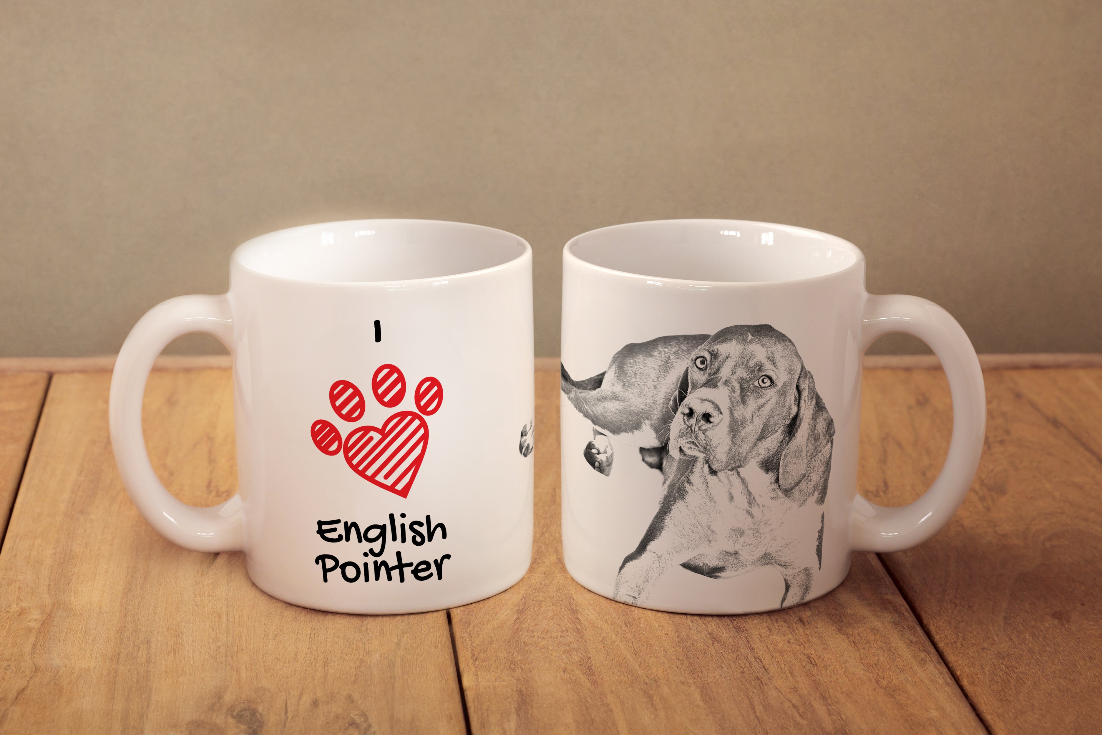English Pointer I - cup with a dog, cute cup with graphics, a gift with your photo from the Art-Dog brand