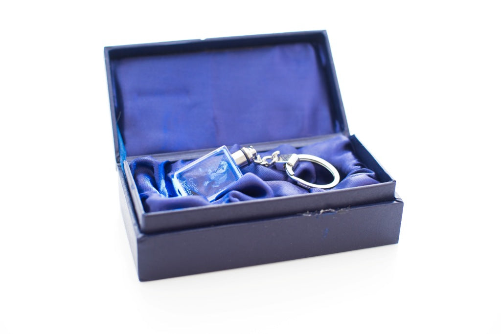 Bulldog, English Bulldog, British Bulldog - Crystal key ring with dog photo, illuminated key ring, unique gift by Art-Dog brand