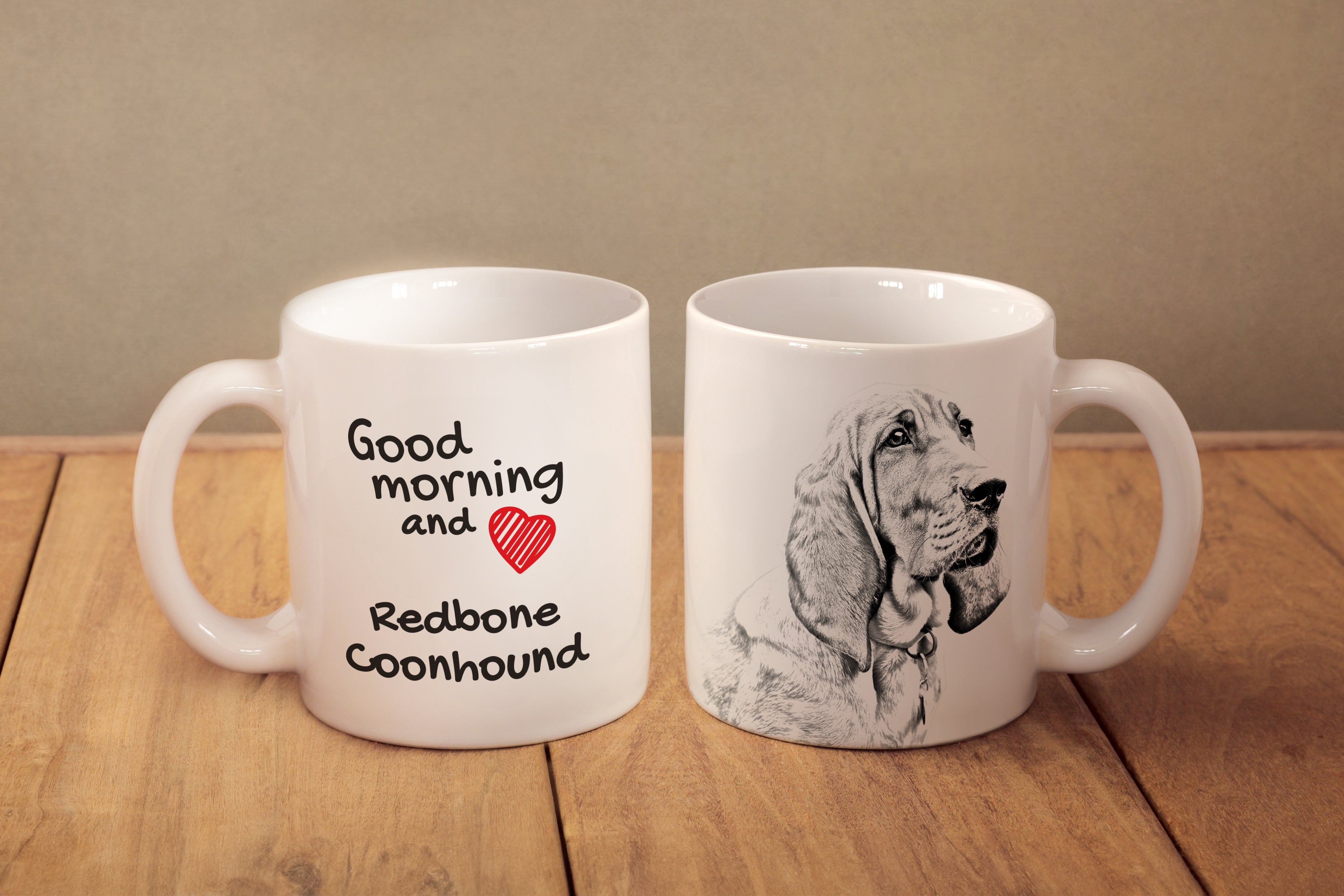 Redbone Coonhound - cup with a dog, personalized cup with a print, a classic gift for everyone from the Art-Dog brand
