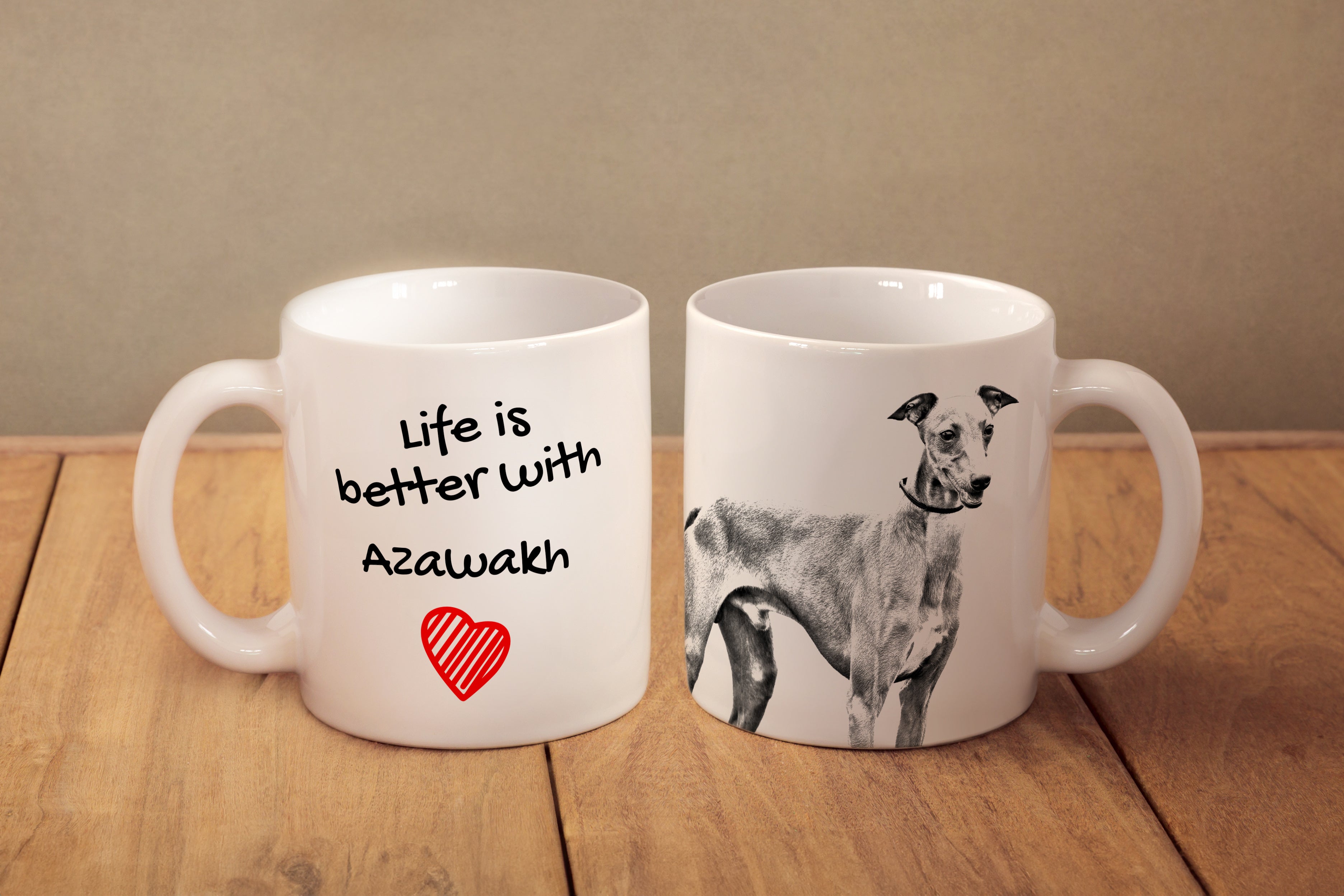 Azawakh, Tuareg Sloughi - cup with a dog, cup with a photo, personalized gift from the Art-Dog brand