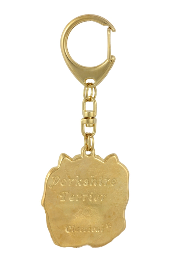 Yorkshire Terrier, Yorkie I - keychain and necklace with a dog in a box, high-quality gold-plated product, Art-Dog brand