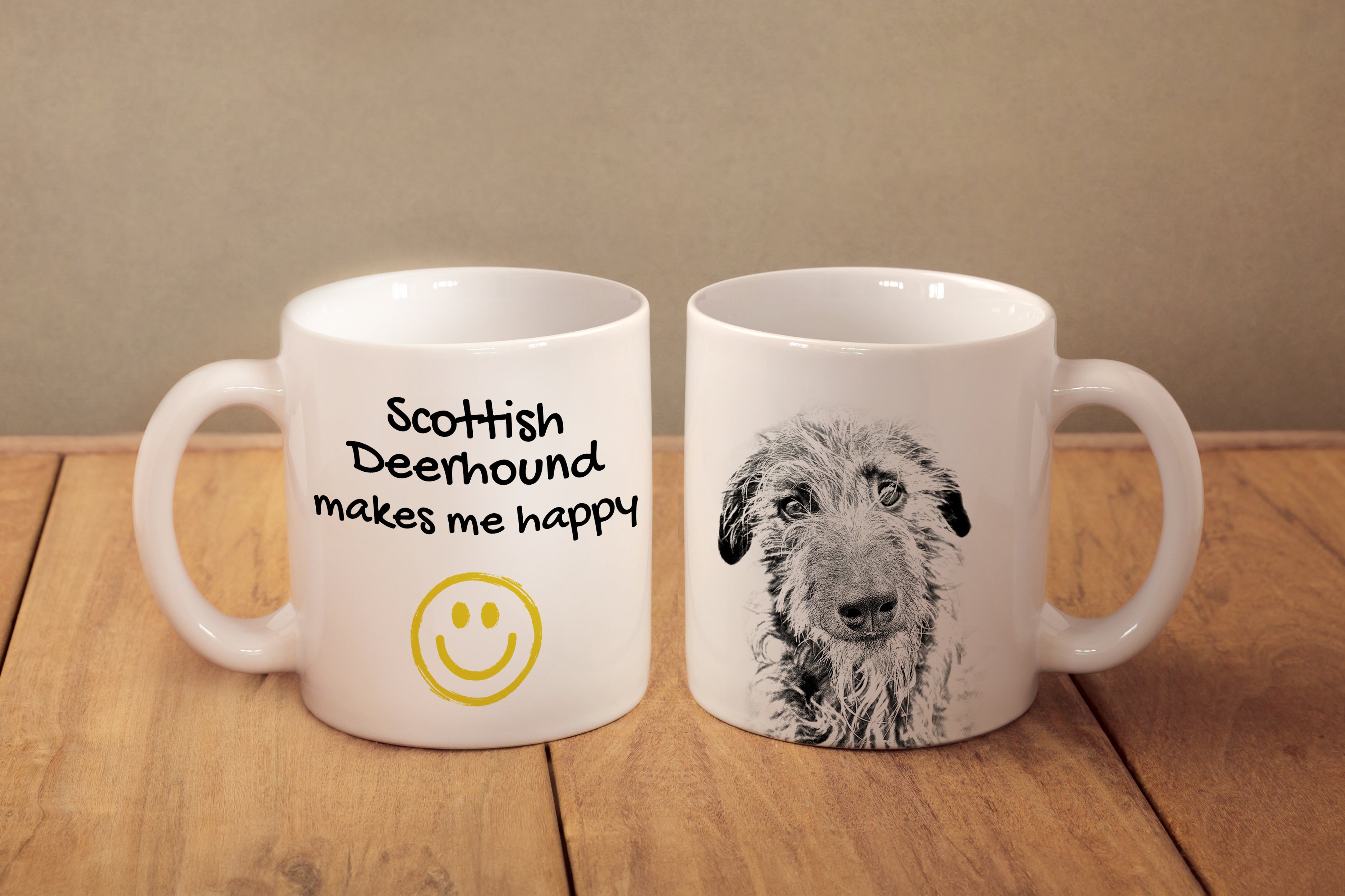 Scottish Deerhound - cup with a dog, cheerful cup for a dog lover, personalized gift from the Art-Dog brand