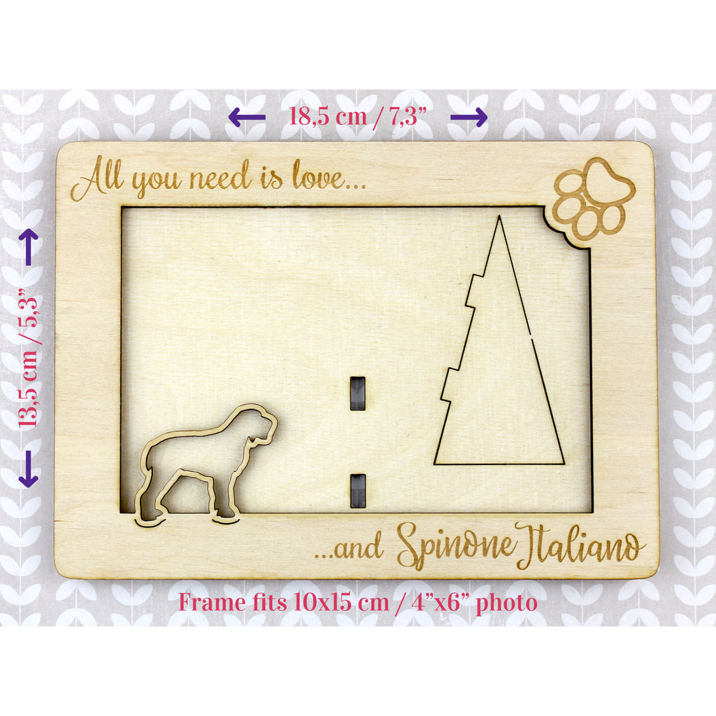 Italian Spinone, Spinone Italiano, Bracco Spinoso - Photo frame, engraved wooden frame, a lovely gadget for the dog lover by Art-Dog