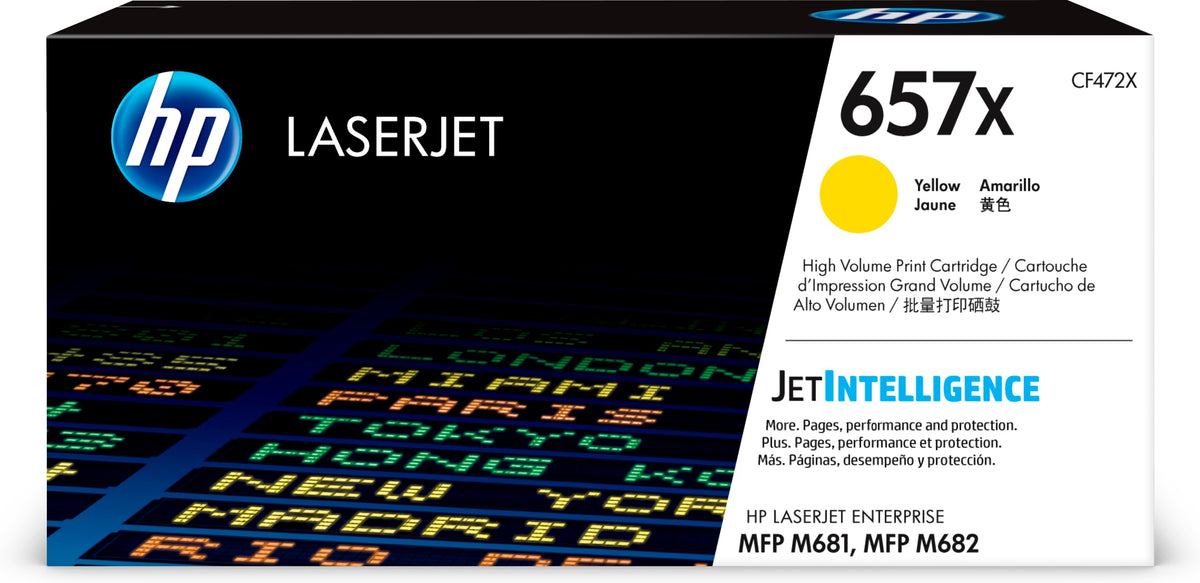 HP Cartouche de Toner Jaune 657X LaserJet Grande Capacité Authentique