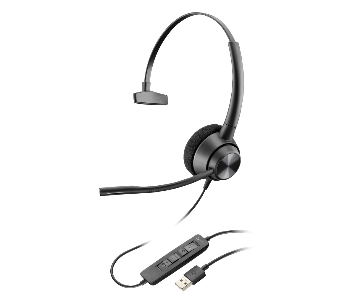 HP Poly EncorePro 310 USB-A TAA Casque Monaural pour Centre d'Appels