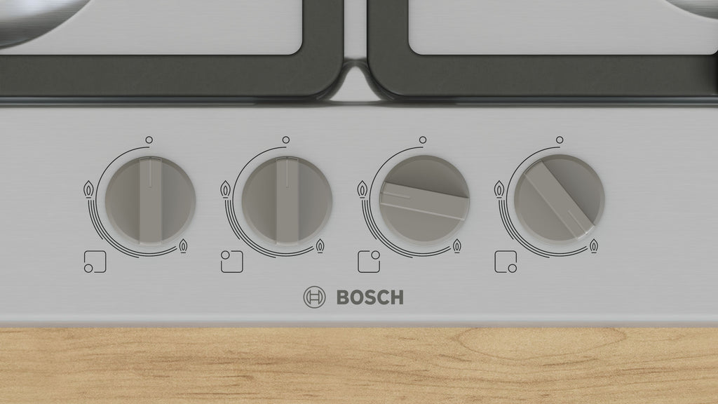 Bosch Bosch Serie 4 PGH6B5K90 plaque Acier inoxydable Intégré 60 cm Gaz 4 zone(s)