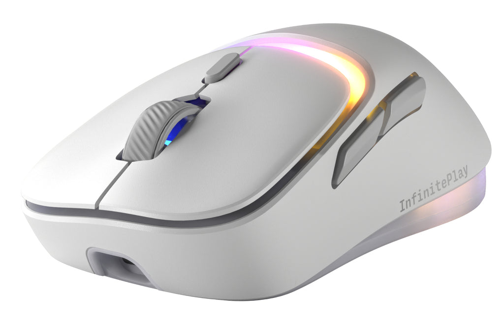 Glorious Gaming Glorious Gaming - Souris gaming sans fil Modèle D3 : Batterie échangeable InfinitePlay, Taux de rapport 8 kHz, Switch optiques 130M de clics, Ultralégère 69 g, Capteur optique 30k DPI, RGB - Blance