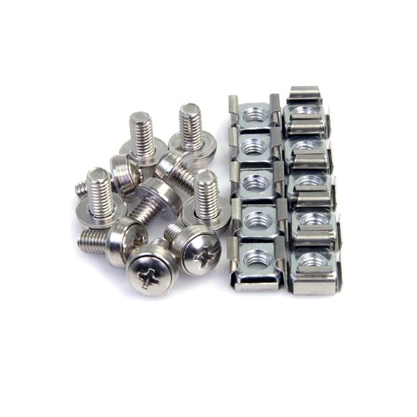 StarTech.com Kit de Fixation M6, 100 Vis de 12mm, Écrous Cage à Trou Carré et Outil de Montage, Argent
