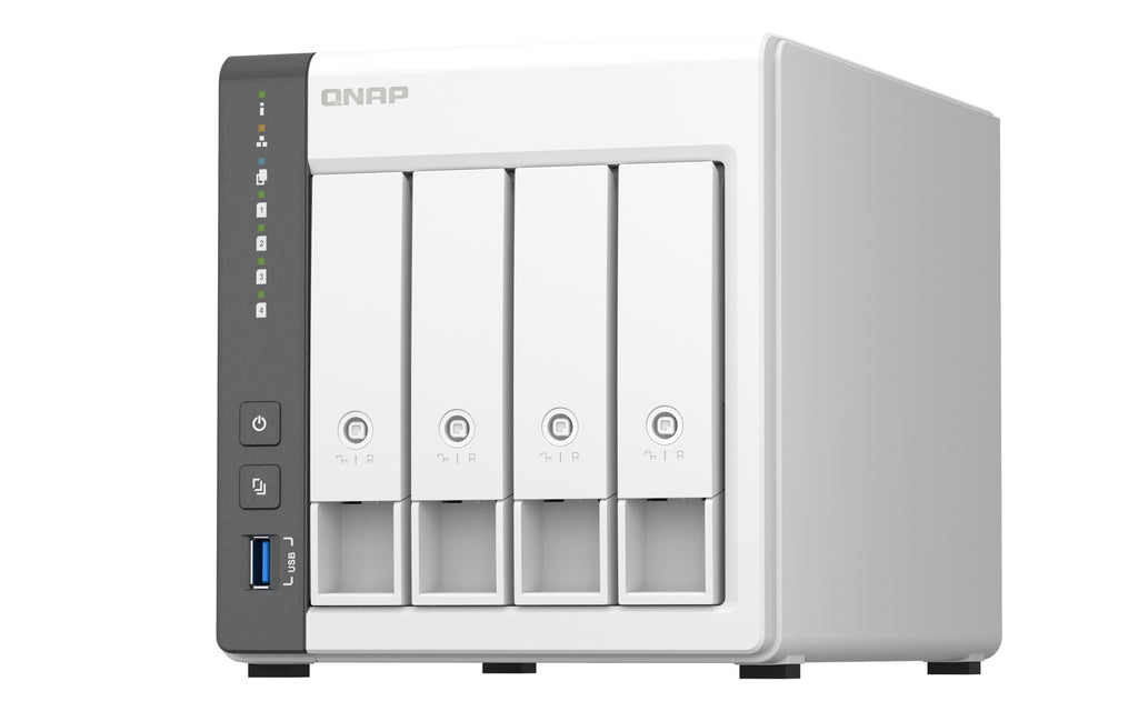 QNAP TS-433 NAS Tower ARM Cortex-A55 4 Go 0 To QNAP QTS Blanc