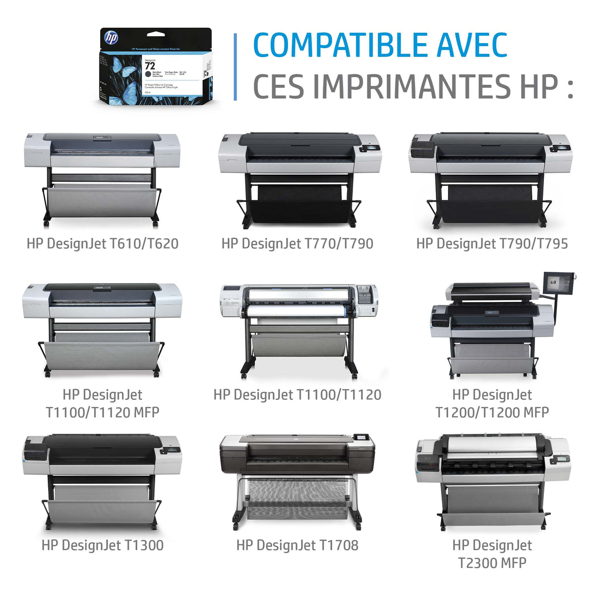 HP 726 Cartouche d'Encre DesignJet Noir Mat, 300 ml