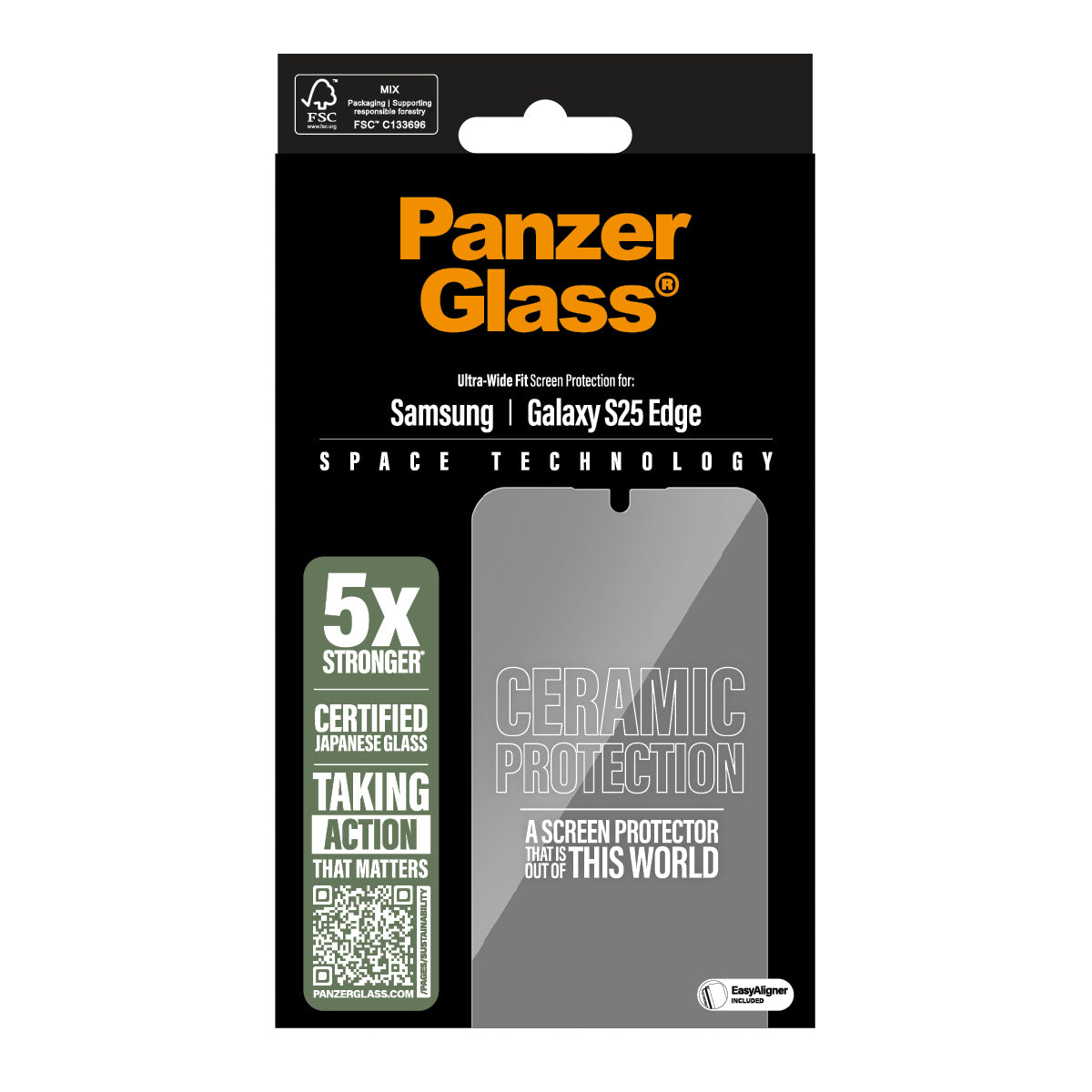 PanzerGlass PanzerGlass ® Ceramic Screen Protector Samsung S25 Edge | Ultra-Wide Fit w. EasyAligner Protection d'écran transparent 1 pièce(s)