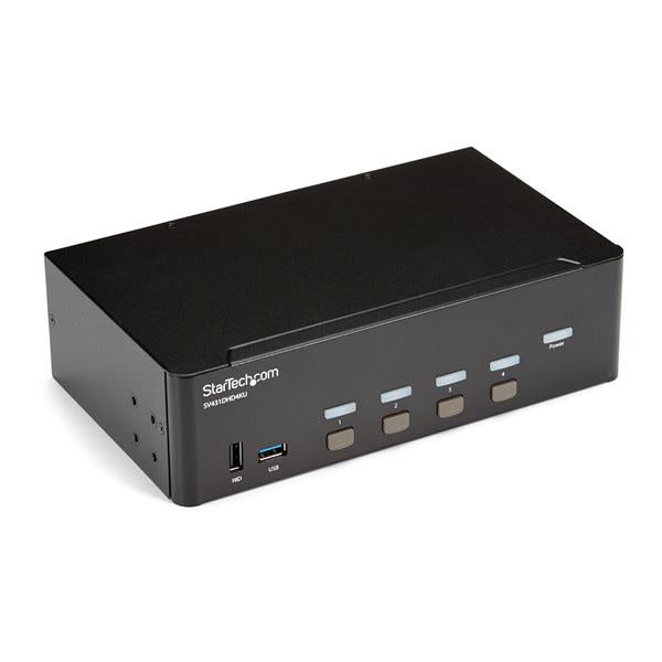 StarTech.com Switch KVM HDMI 4K 30Hz 4 Ports Double Affichage avec Hub USB