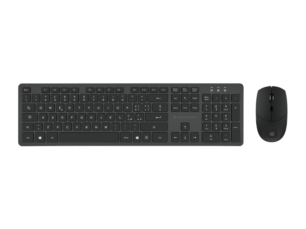 Conceptronic ORAZIO01IT clavier Souris incluse Bureau RF sans fil QWERTY Italien Noir