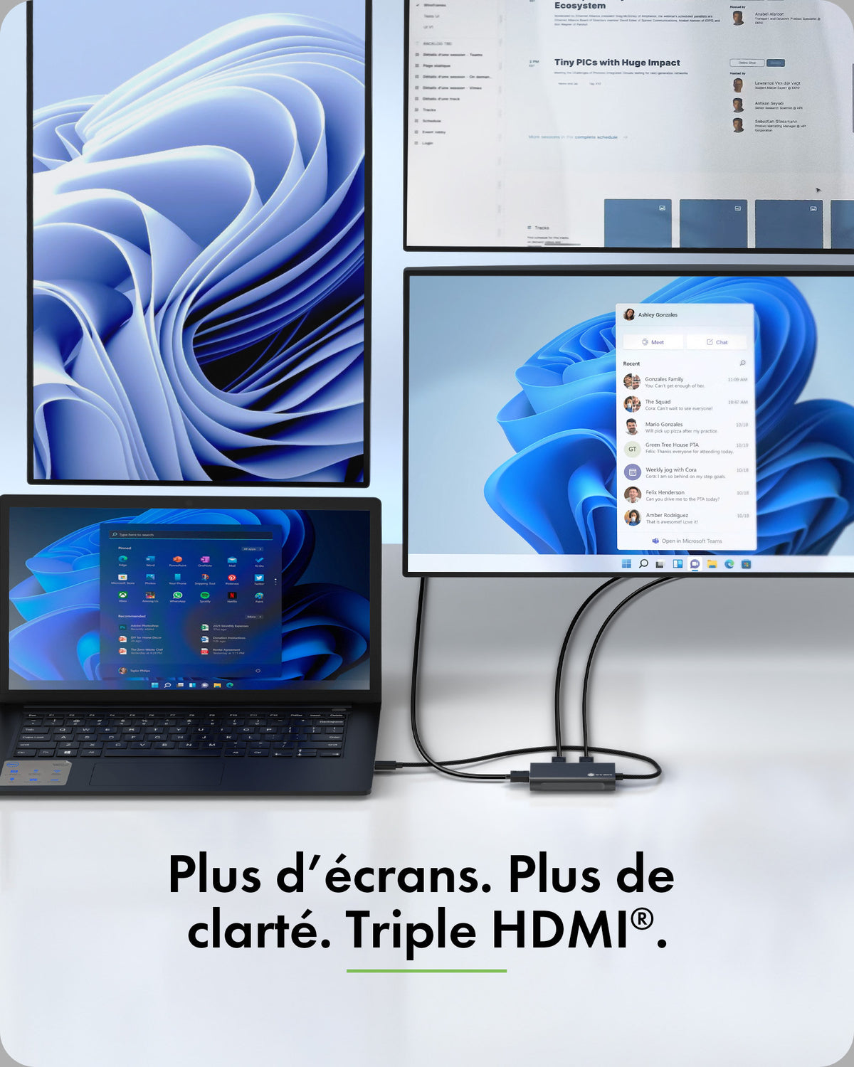 ICY BOX Adaptateur USB Type-C vers 3x HDMI