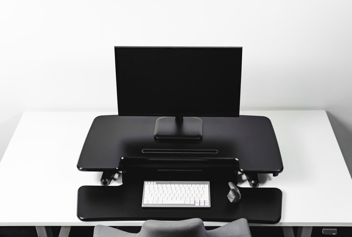 BakkerElkhuizen Adjustable Sit-Stand Desk Riser 2 Black - vue 2