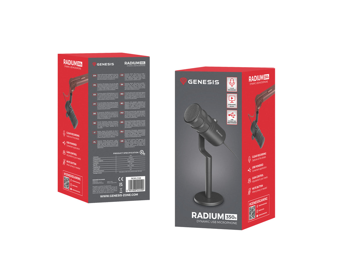 GENESIS Radium 350D Noir Microphone de PC